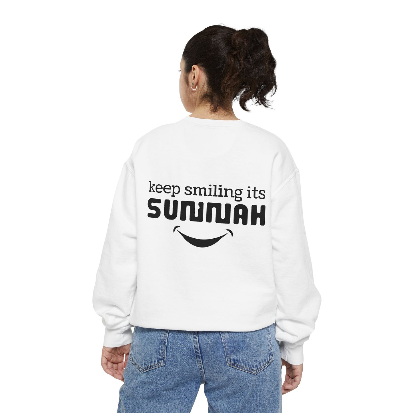 Garment-Dyed Sweatshirt - Keep Smiling