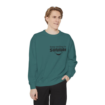 Garment-Dyed Sweatshirt - Keep Smiling