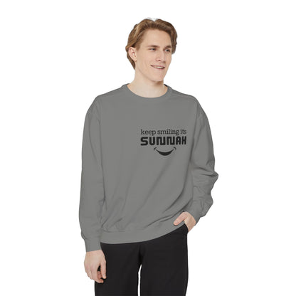 Garment-Dyed Sweatshirt - Keep Smiling