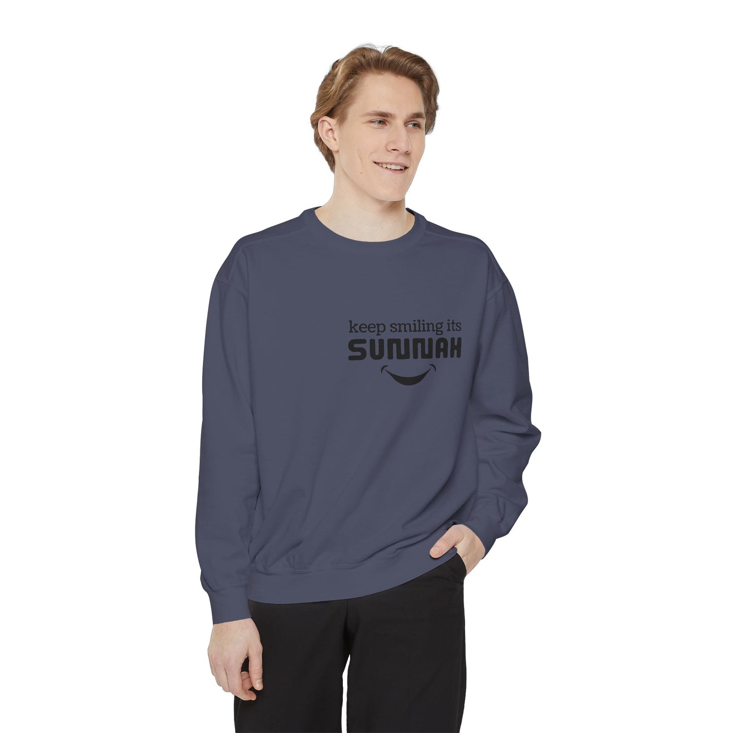 Garment-Dyed Sweatshirt - Keep Smiling