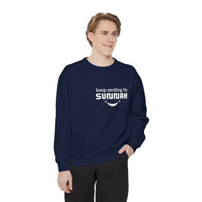 Garment-Dyed Sweatshirt - Keep Smiling