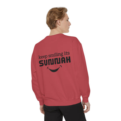 Garment-Dyed Sweatshirt - Keep Smiling