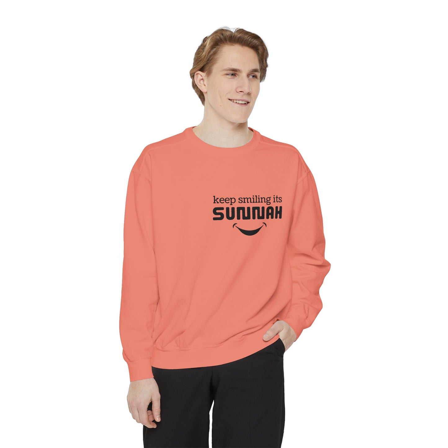 Garment-Dyed Sweatshirt - Keep Smiling