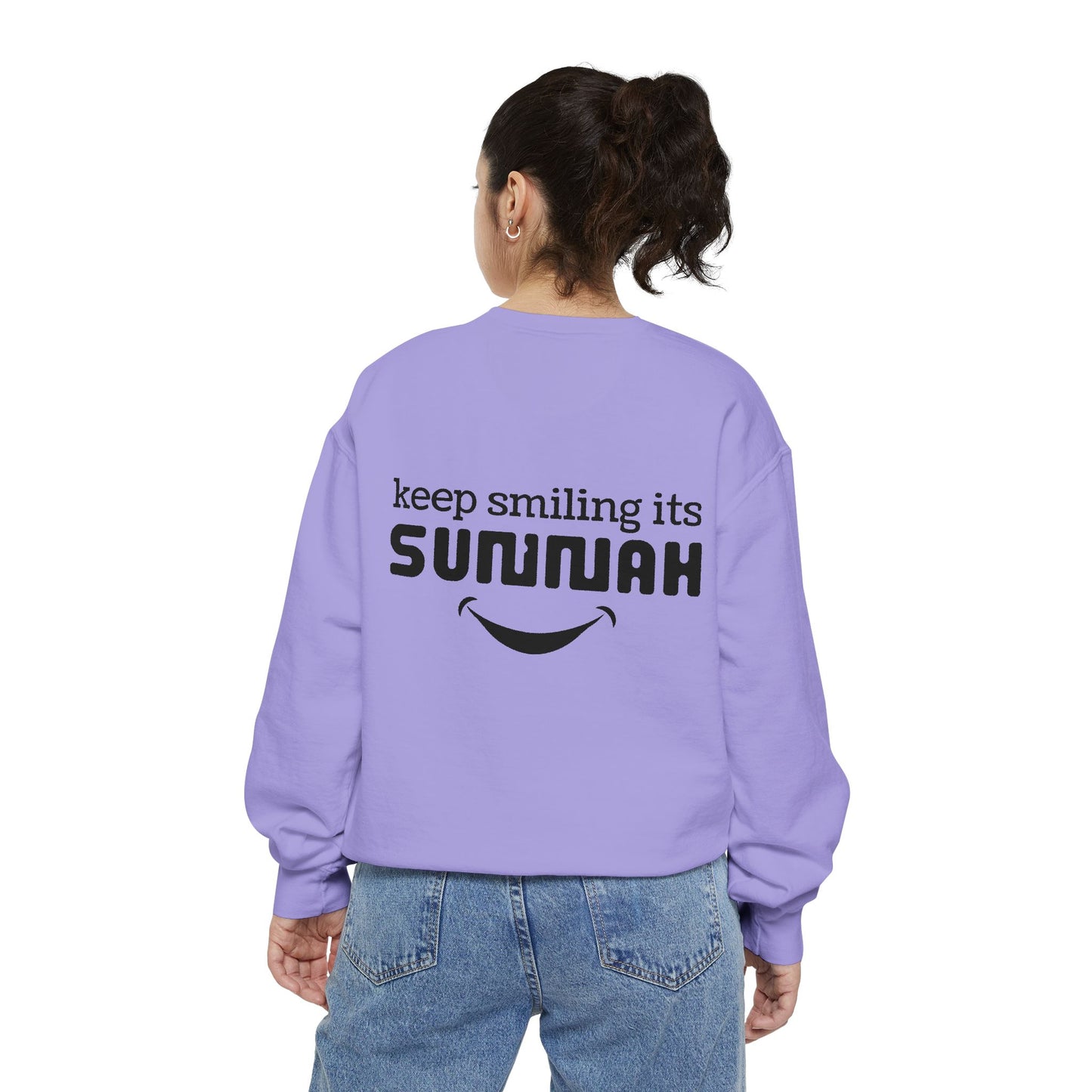 Garment-Dyed Sweatshirt - Keep Smiling