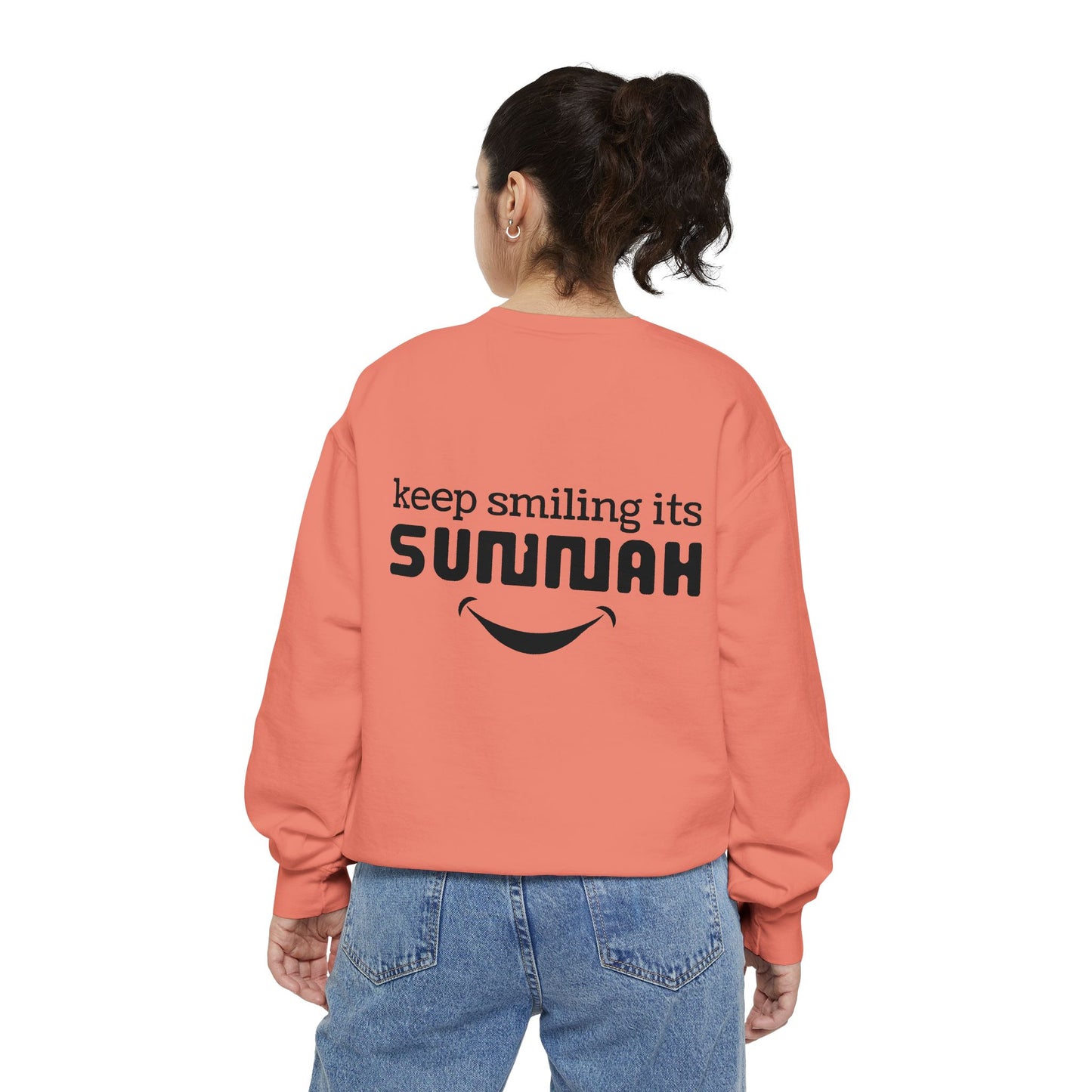 Garment-Dyed Sweatshirt - Keep Smiling