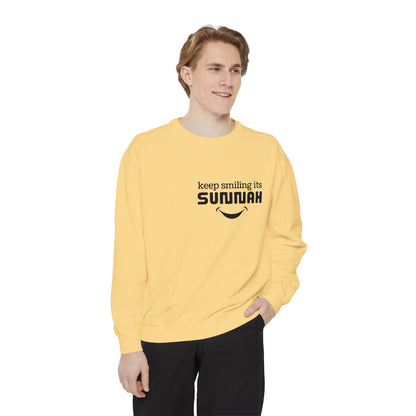 Garment-Dyed Sweatshirt - Keep Smiling