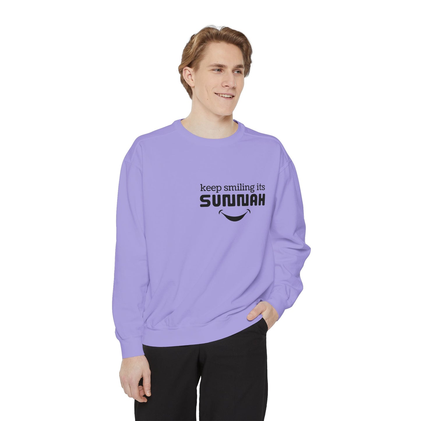 Garment-Dyed Sweatshirt - Keep Smiling